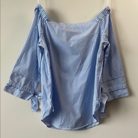 Thread & Supply Relaxed Blue Off-Shoulder Blouse - Picture 3 of 5